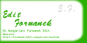 edit formanek business card